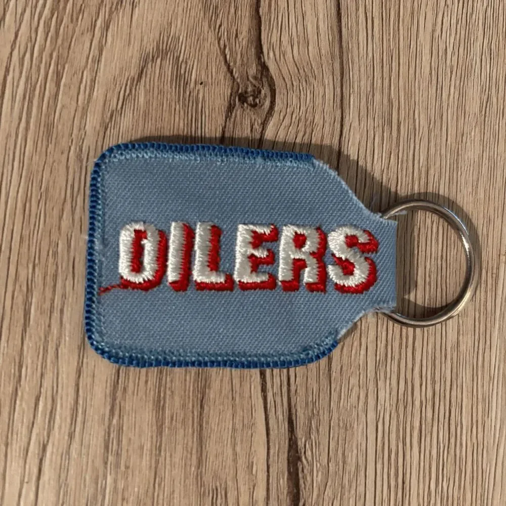 NFL Houston Oilers Vintage Logo Light Blue embroidered Keychain football 1980s